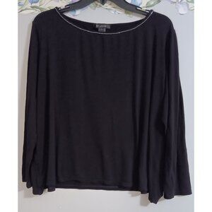 St. John Large Black Embellished Designer Jersey Knit Business Occasion Stretch